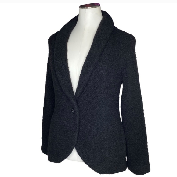 Banana Republic black Fabiola textured one button blazer/coat women's size large - Picture 3 of 8